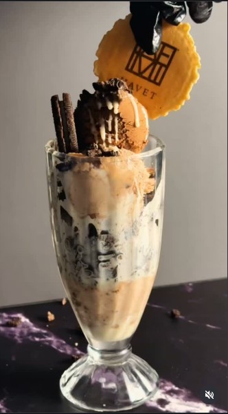 Chocolate sundae made with our ice cream, posted by Havet Restaurant